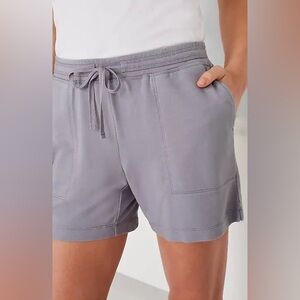 J.jill Fit Drawstring-Waist Knit Shorts Light Lilac Gray Women’s Size Large